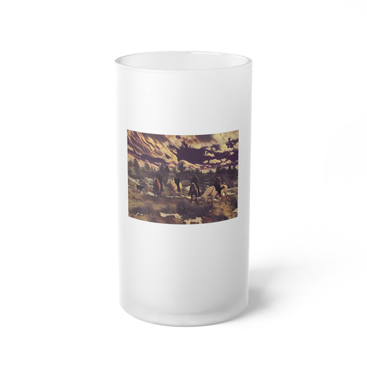 On The Trail Frosted Glass Beer Mug