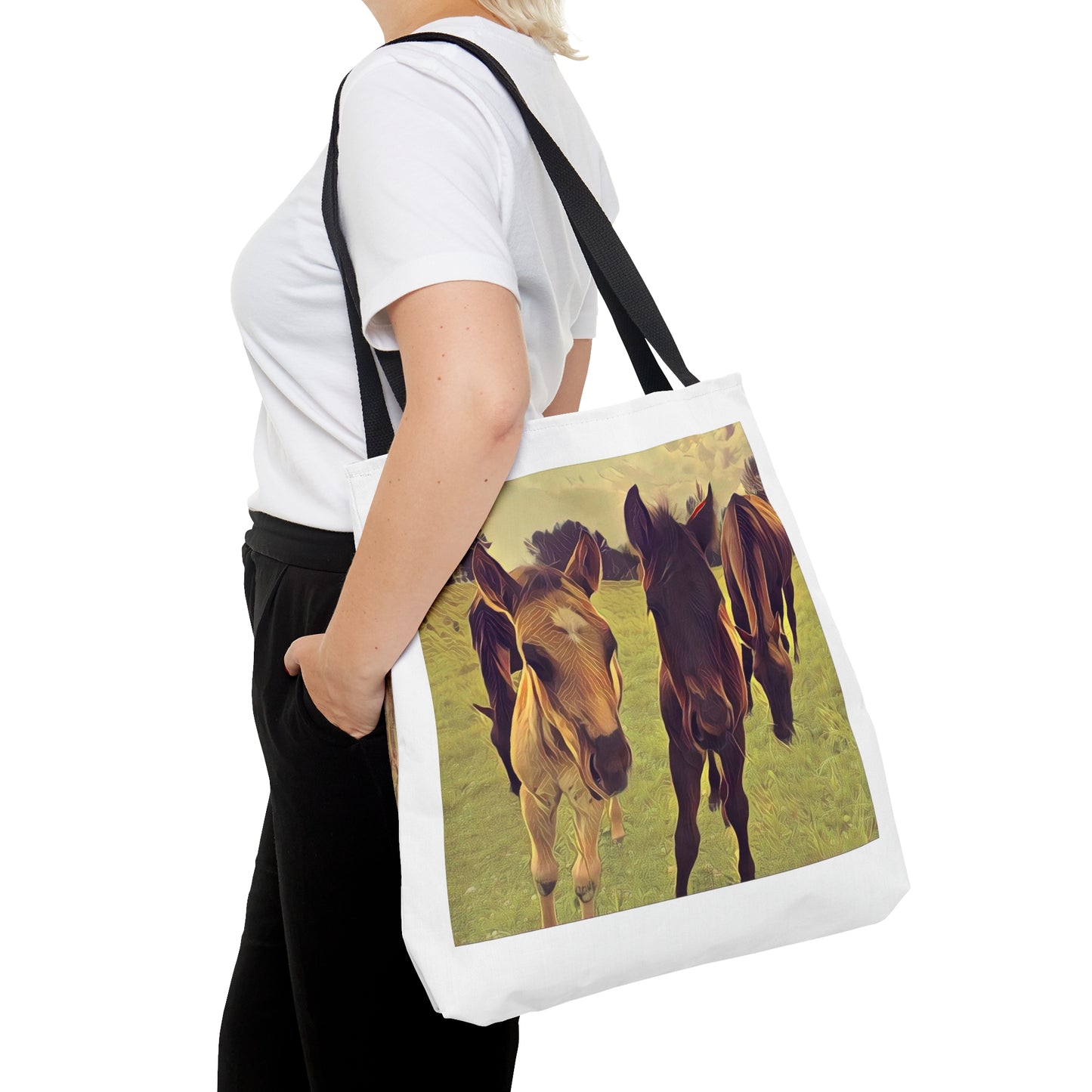 Fancy Foals Large Tote Bag