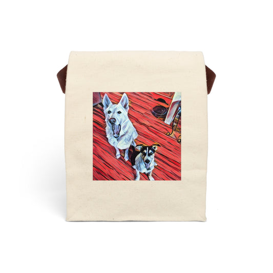 Amy Dogs Canvas Lunch Bag With Strap