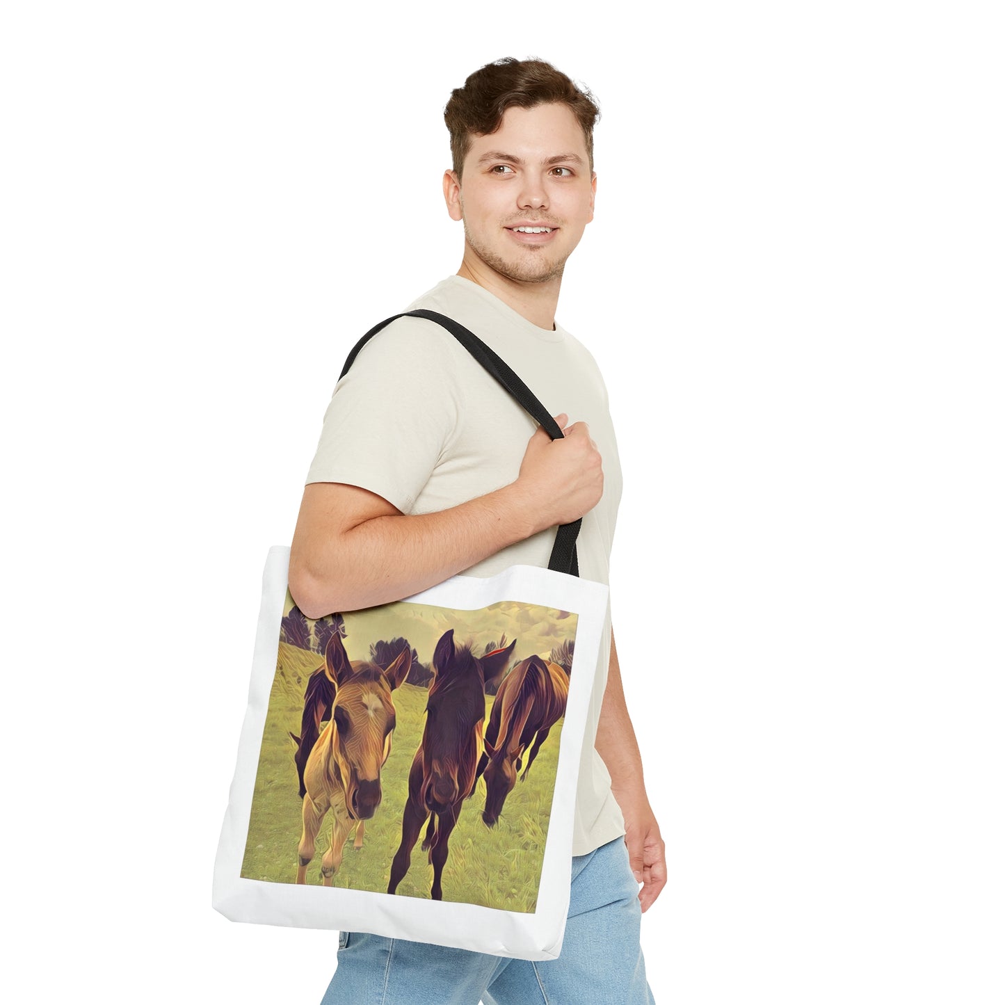 Fancy Foals Large Tote Bag