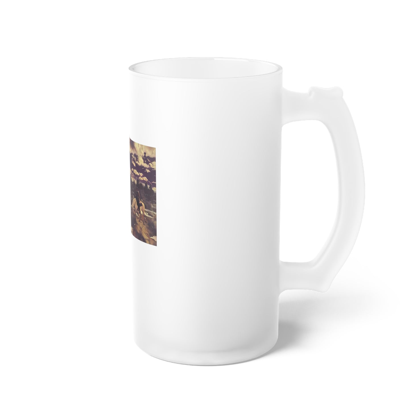 On The Trail Frosted Glass Beer Mug