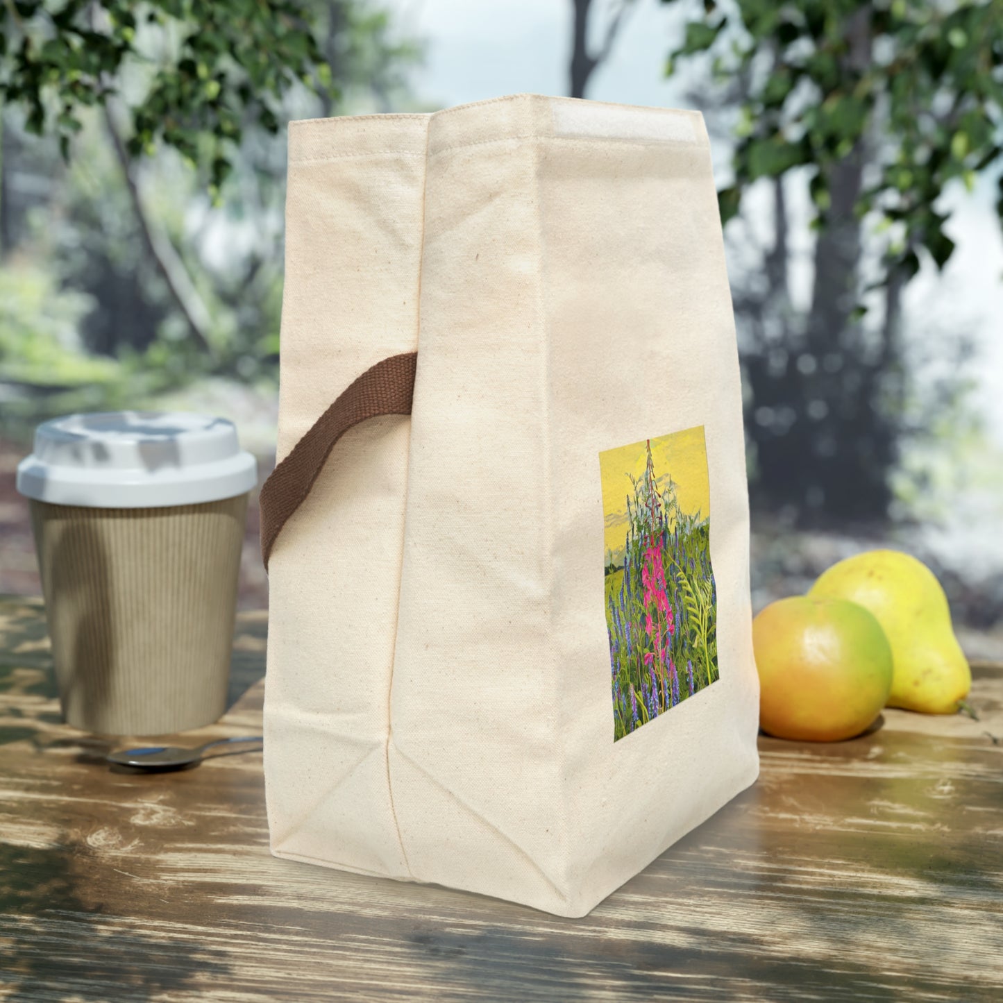 Fireweed Canvas Lunch Bag With Strap