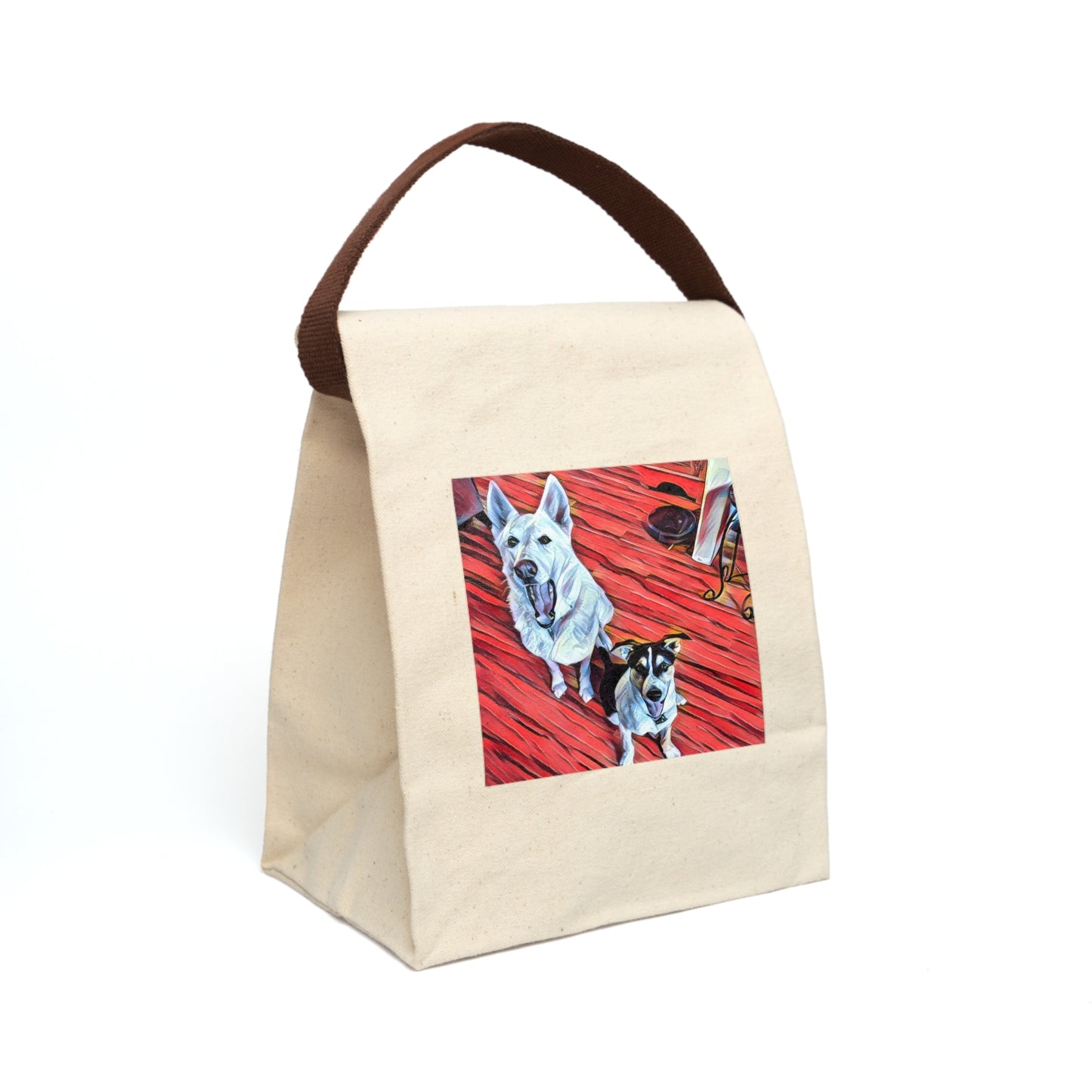 Amy Dogs Canvas Lunch Bag With Strap