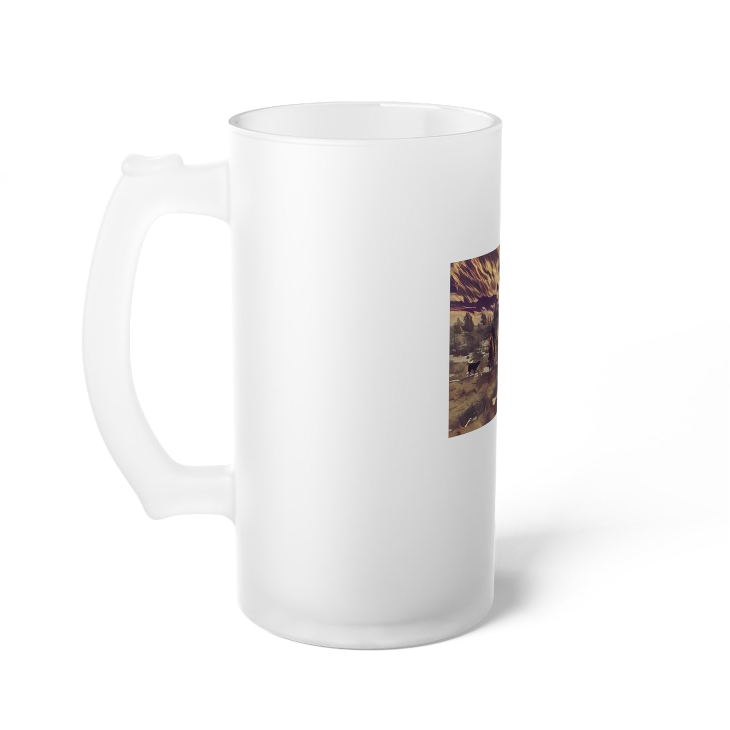 On The Trail Frosted Glass Beer Mug