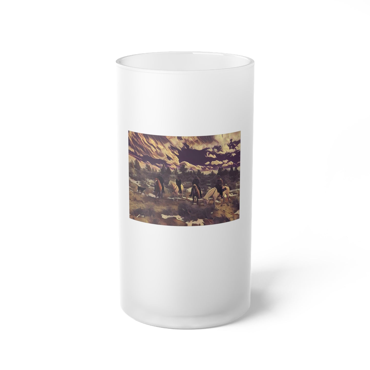 On The Trail Frosted Glass Beer Mug